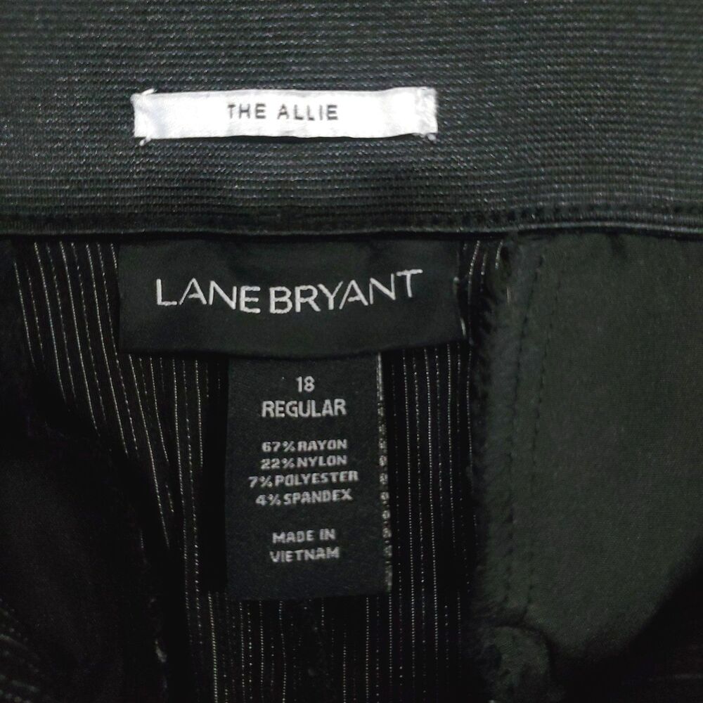 Lane Bryant Black Pin Stripe Dress Pants Trousers Size 18 Regular "The Allie" - Picture 5 of 14
